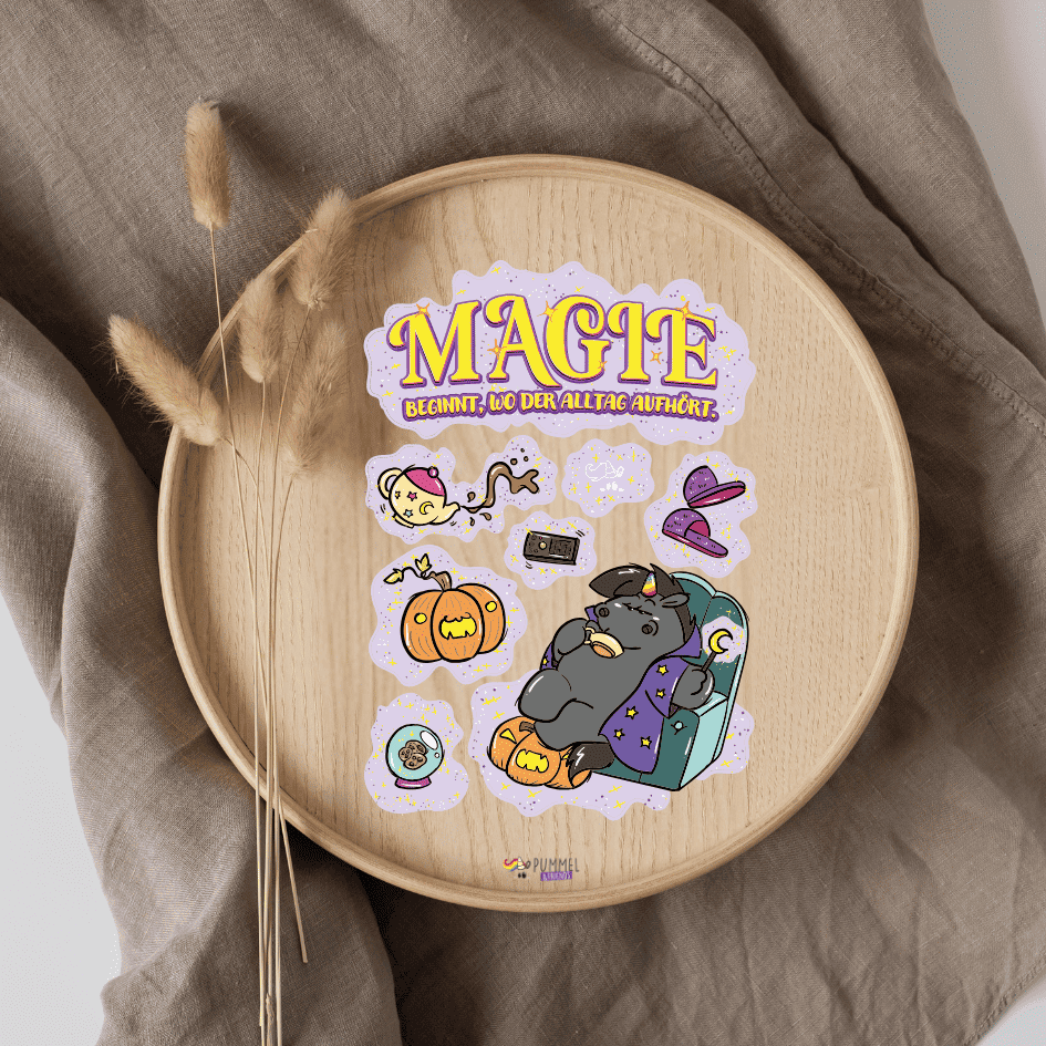 Bügelbild - Pummeleinhorn - Magischer Alltag - ca. 20x28,7cm