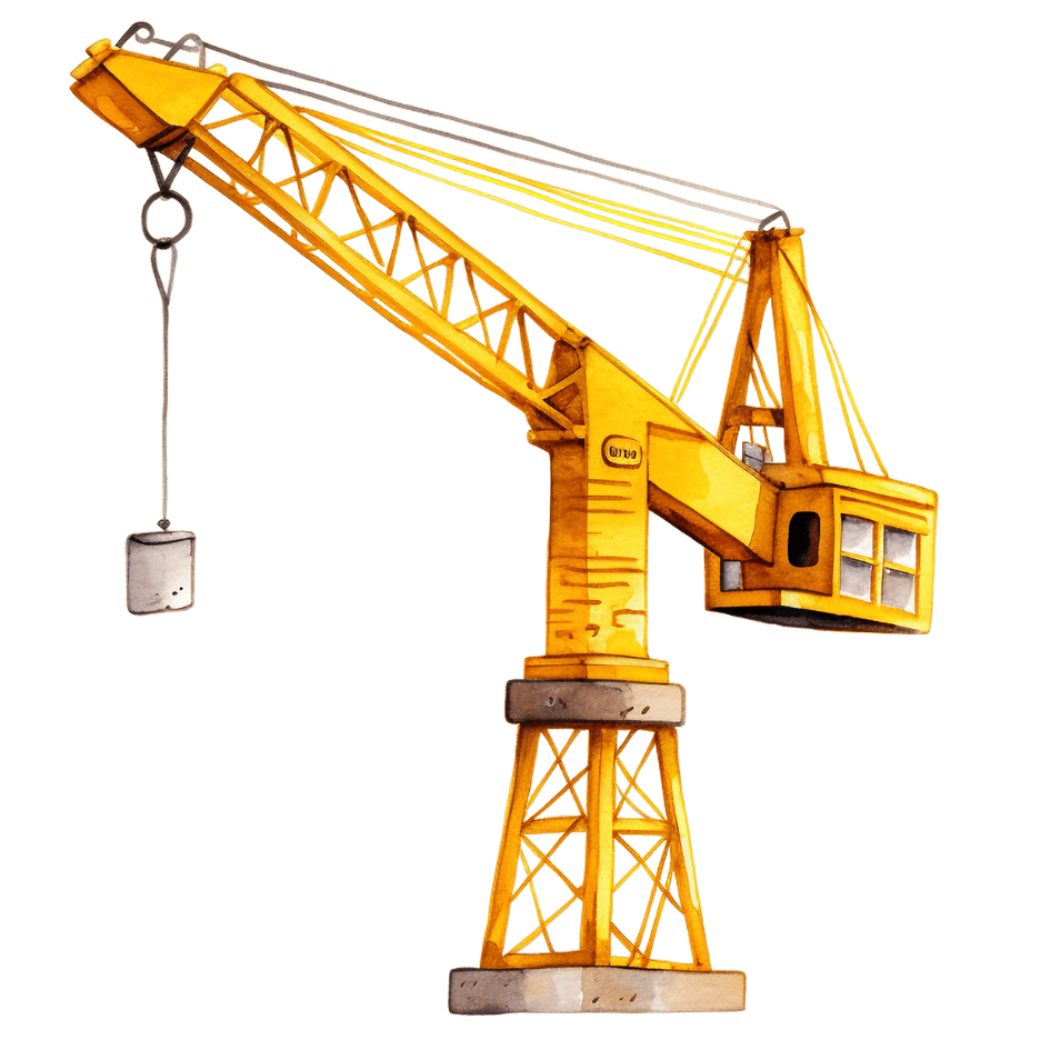 Bügelbild - Plott - Kran - 11,7cm x 13cm