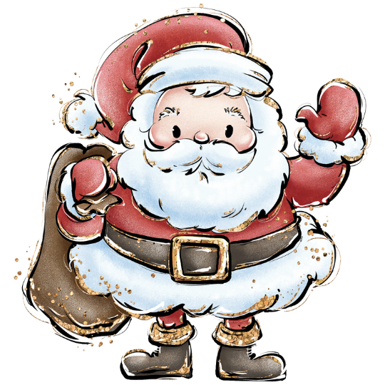 Bügelbild - Plott - winkender Weihnachtsmann - 11cm x 12cm