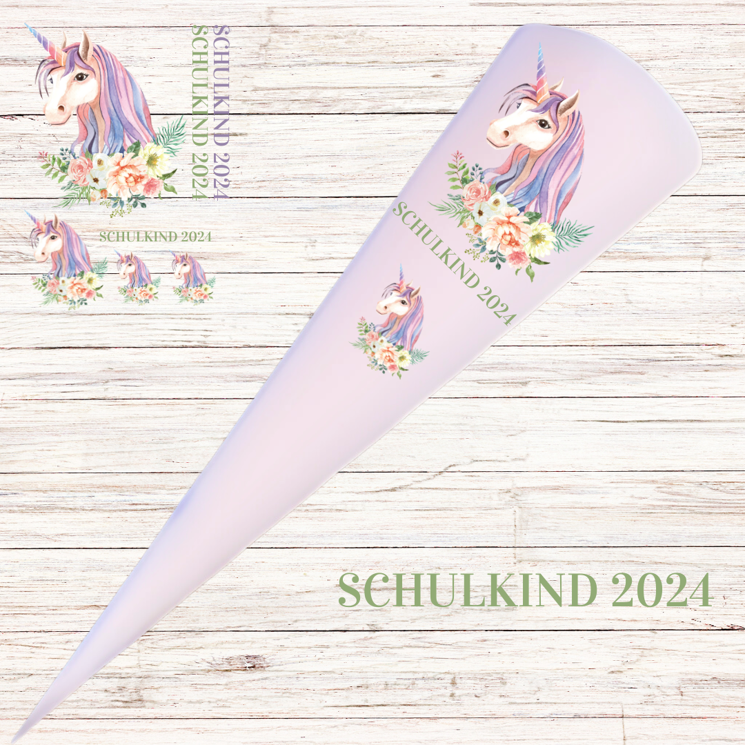 Bügelbild - Plott - Schulanfang - Einhorn Rosa