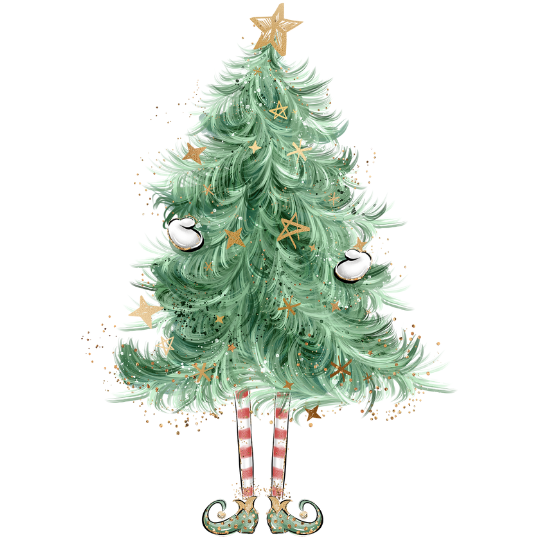 Bügelbild - Plott - Tannenbaum mit Füßen - 8cm x 12cm