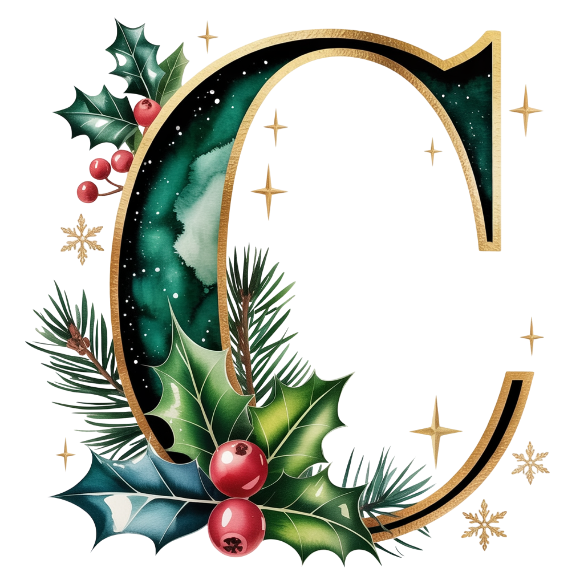 Personalisierter DTF Bügelbild Buchstabe für Weihnachtsservietten in 12cm – Lieferdatum ab 2026