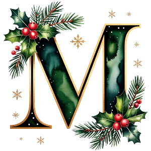 Personalisierter DTF Bügelbild Buchstabe für Weihnachtsservietten in 12cm – Lieferdatum ab 2026