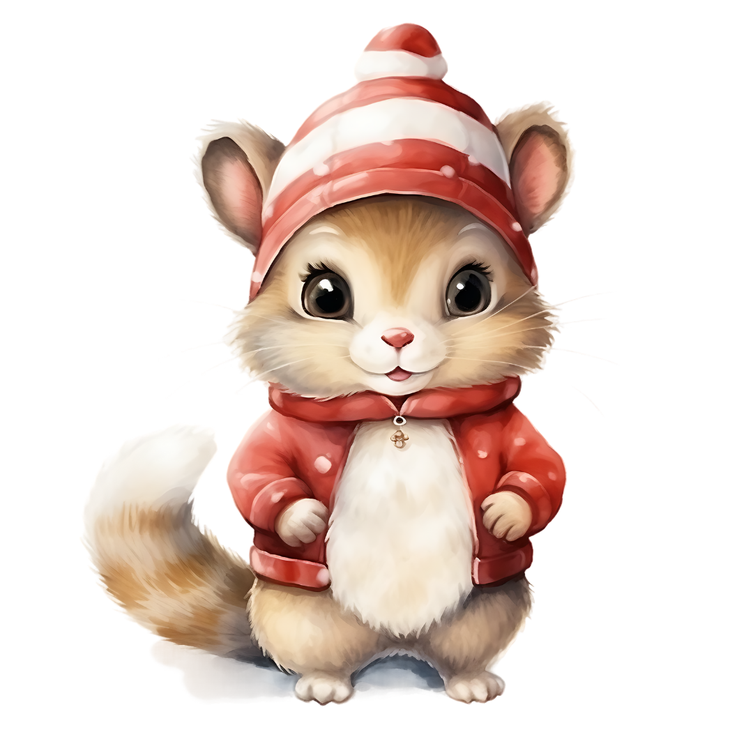 Bügelbild - Plott - Weihnachtseichhörnchen- 10cm x 13,5cm